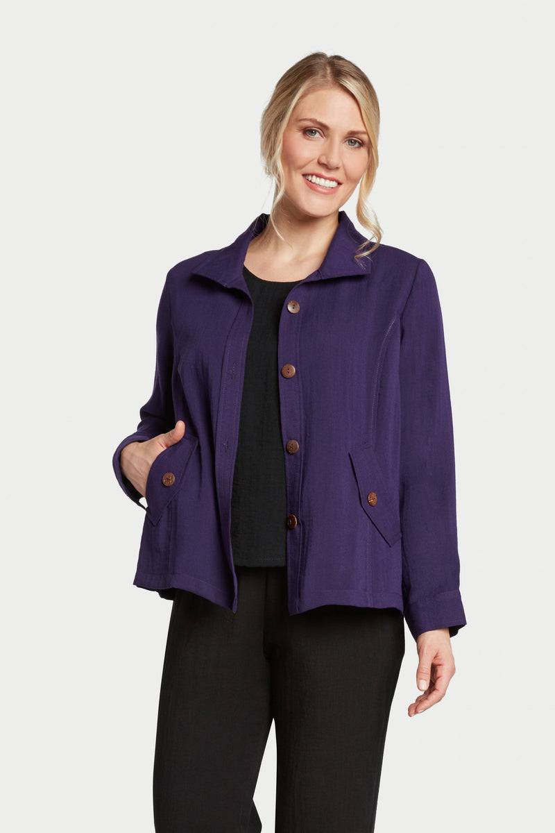 AA242 - Florence False-Flap Pocket Linen Jacket