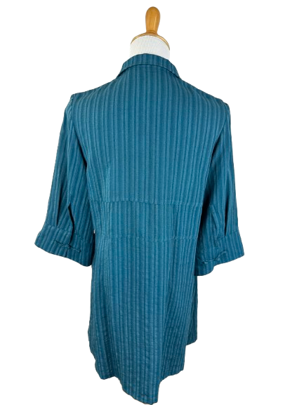 AA24 - Long Linen Jacket with Waist Treatment