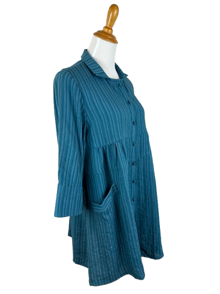 AA24 - Long Linen Jacket with Waist Treatment