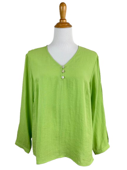 AA256 - V Neck Linen Pullover