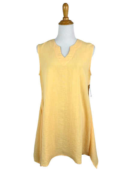 AA49 - Sleeveless Long Linen Tunic