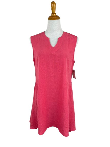 AA49 - Sleeveless Long Linen Tunic