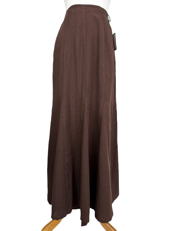 AASK07 - Flat Front Full Length Linen Skirt