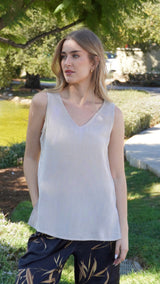 AATK08 - V Neck Linen Tank